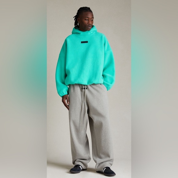 Essentials Fear of God Essentials Mint Leaf Polar Fleece Hoodie/Pullover | NEW🔥 - Picture 5 of 15